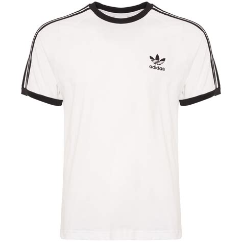 adidas herren 3-stripes tee t-shirt weiß weiß schwarz 11teams|adidas white 3 striped tee.